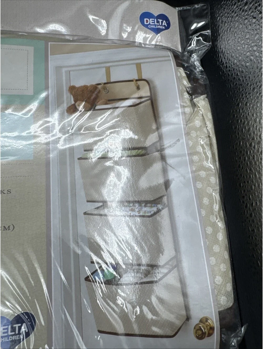Nursery Organizer ~ Delta ~ 4 Pocket ~ Over The Door ~ Beige & Brown ~ !🆕!